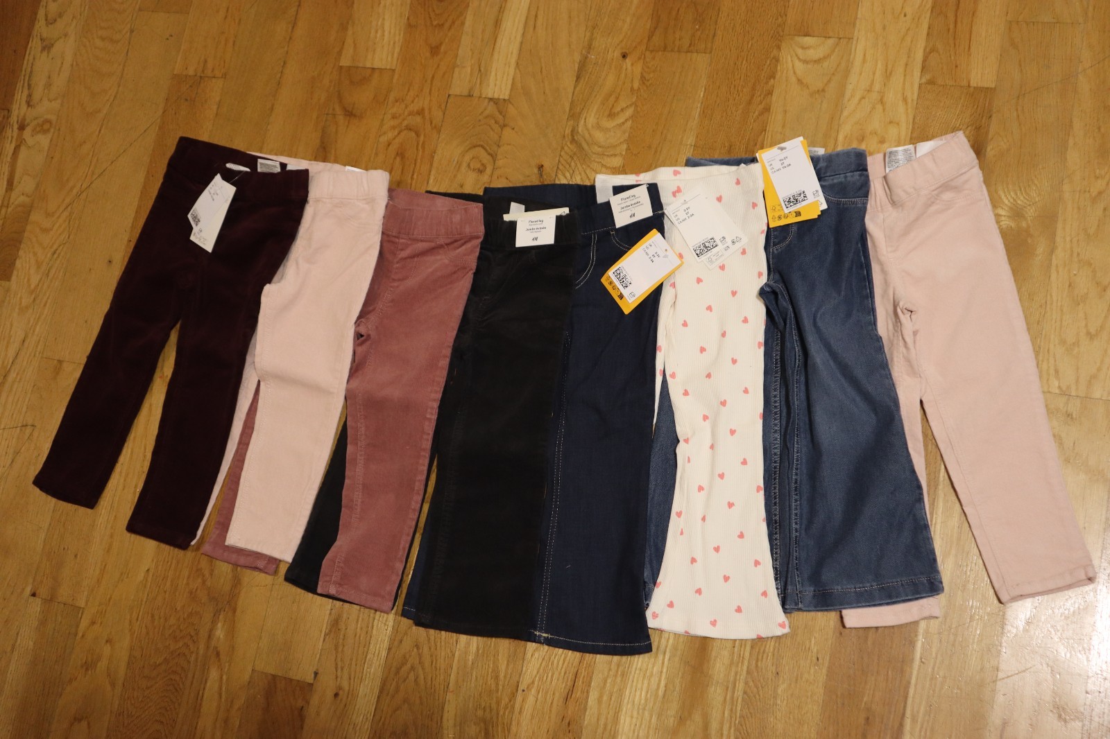 H&M Toddler Girls Pants Lot of 8 Size 2T 3T Corduroy Jeggings Flare Jeans NEW