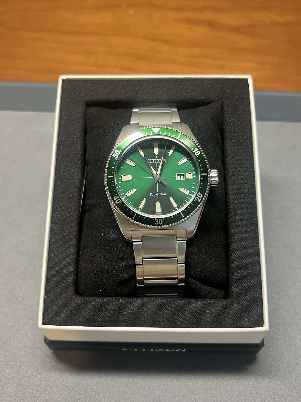 Citizen AW1598-70X Brycen Eco-drive Men\'s Watch - Silver/Green Citizen AW1598-70X Brycen Eco-drive Men\'s Watch - Silver/Green