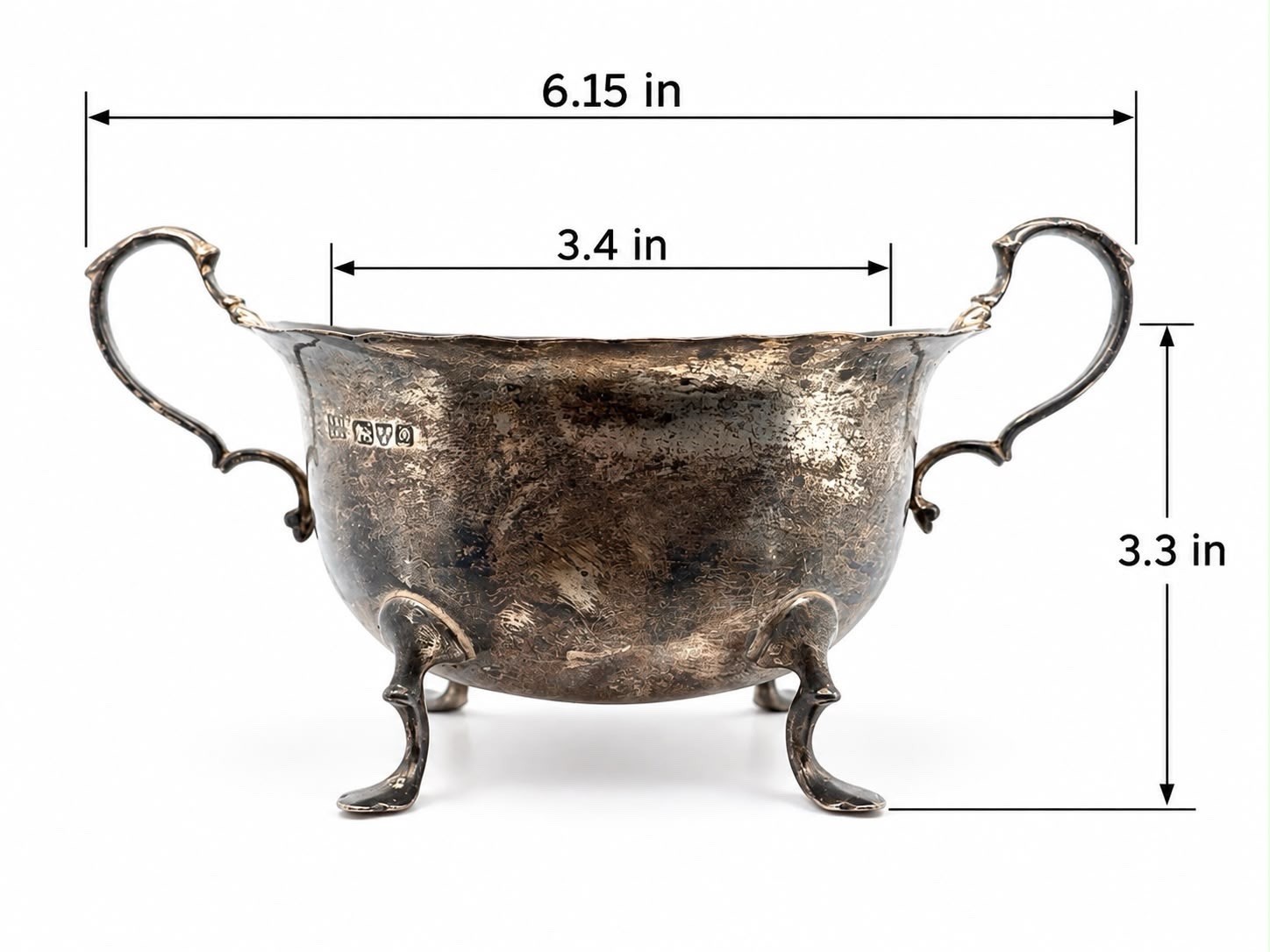 antique British sterling silver open sugar bowl - slop bowl - Weight 125 Grams antique British sterling silver open sugar bowl - slop bowl - Weight 125 Grams