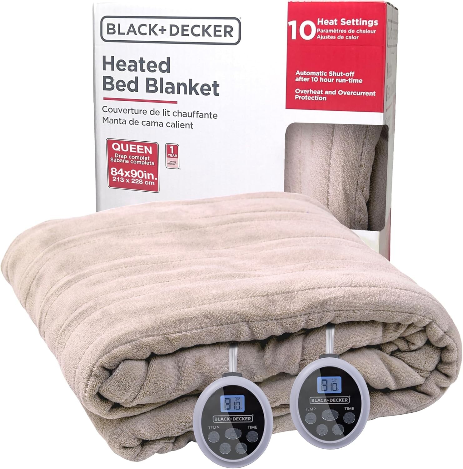 BLACK+DECKER Heated Queen Blanket, 84\ BLACK+DECKER Heated Queen Blanket, 84\