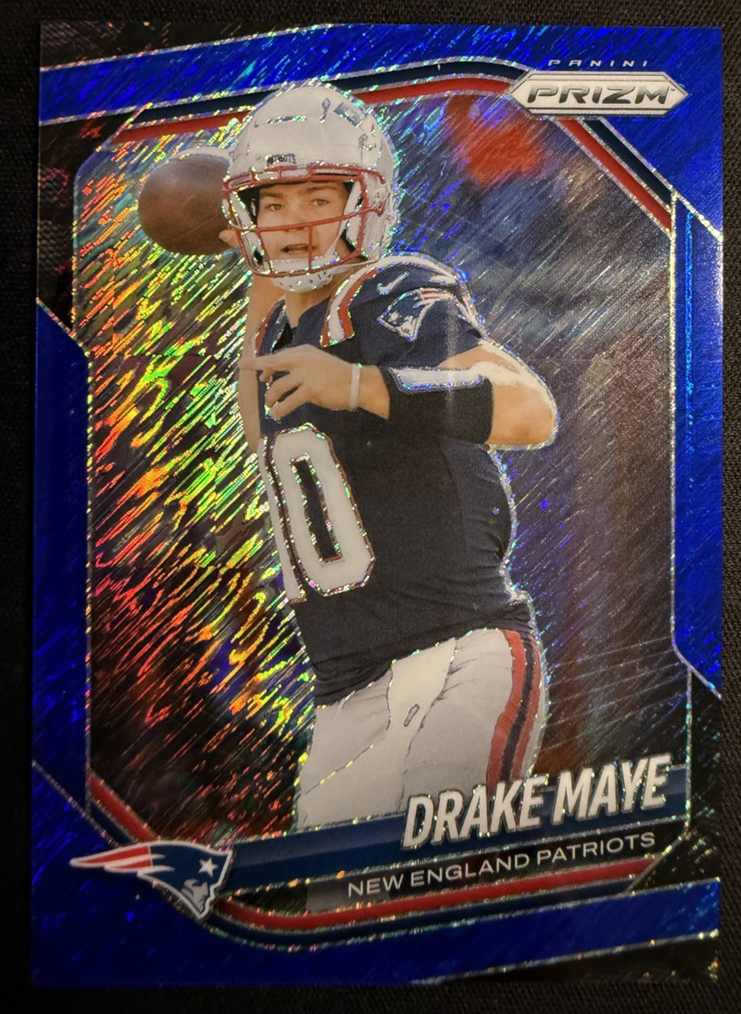 2025 Panini Prizm - Drake Maye #165 Blue Shimmer Prizm /35 SSP RARE