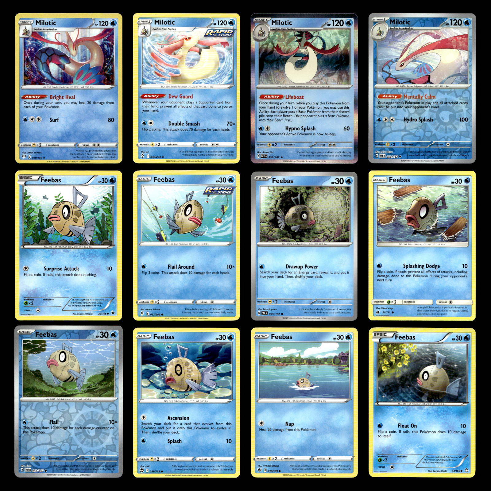 12x Milotic Feebas Lot 39 Darkness Ablaze Pokemon Cards Collection Set