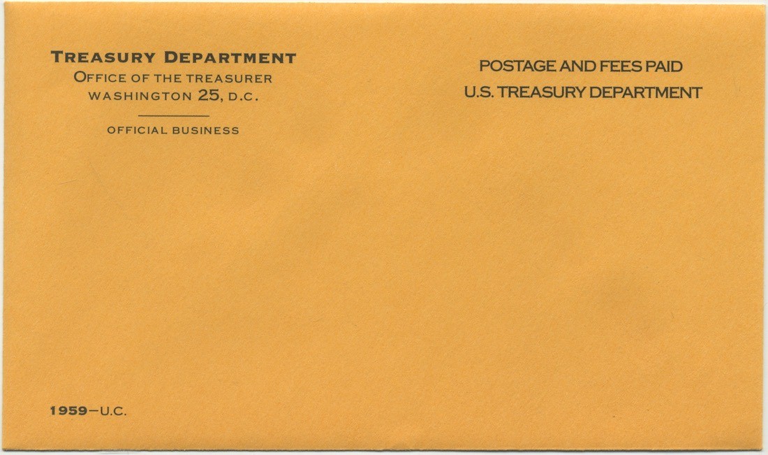 1959 U.S. MINT SET ENVELOPES *NO COINS*