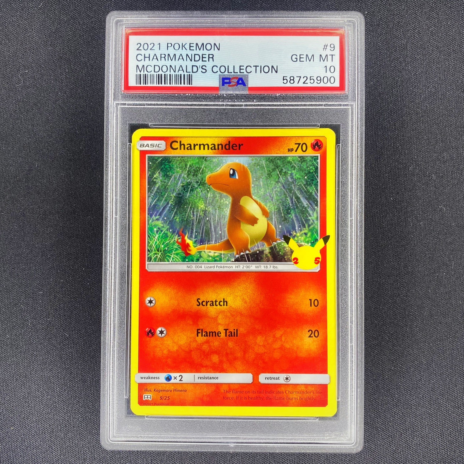 2021 Pokemon Mcdonald\'s Collection Charmander PSA 10 Promo #9 Rare USA TCG star