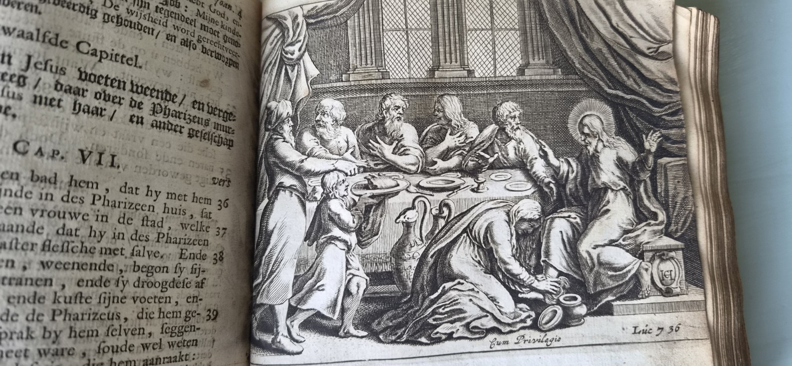 Old & rare Dutch \'Prent\' Bible with 65 beautiful copper engravings 1716