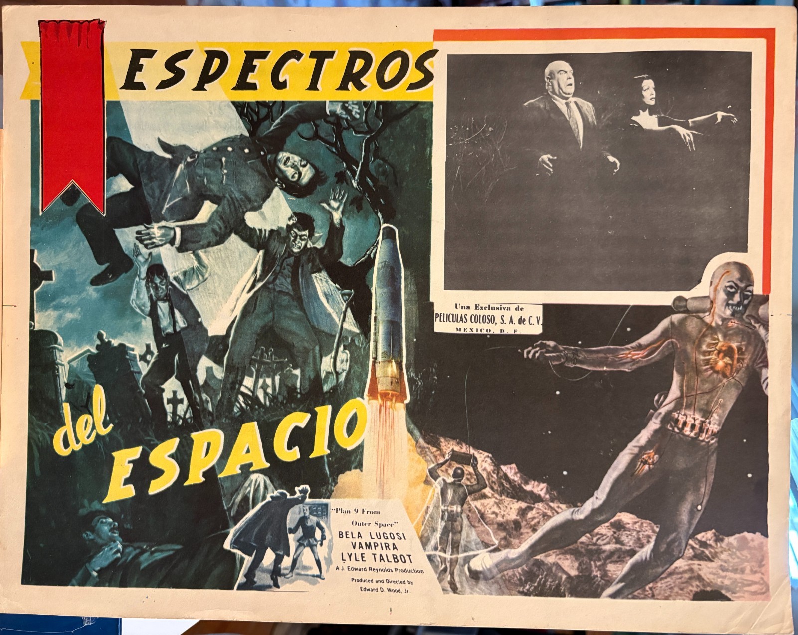 Plan 9 from Outer Space 1958 Original Lobby Card Ed Wood Bela Lugosi Vampira Tor
