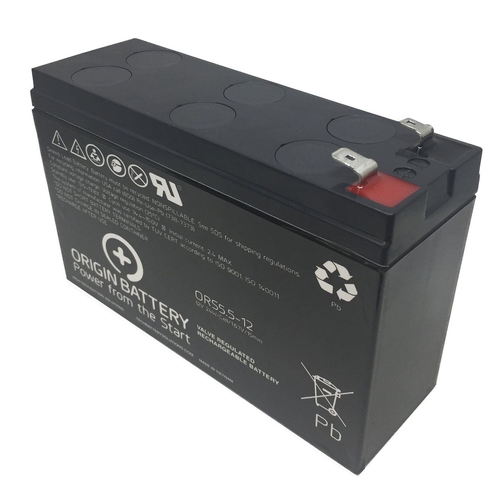 12V 6Ah UPS Battery for APC Back-UPS BGE90M Replacement SLA AGM HR1224W F2