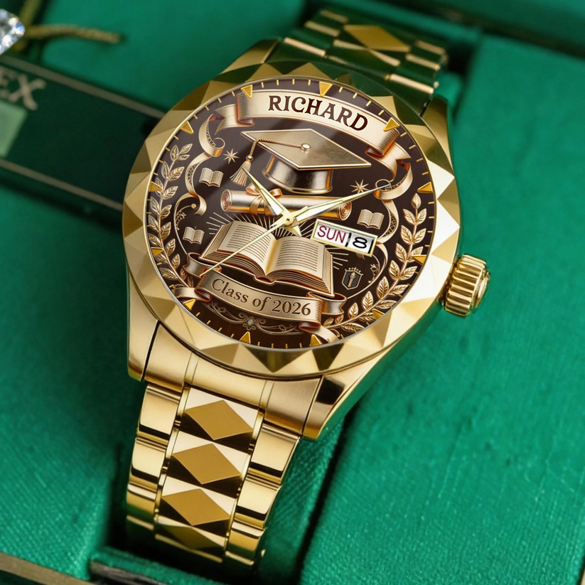 Personalized Class Of 2026 Graduation Day Gift Alloy Luxury Quartz Watch