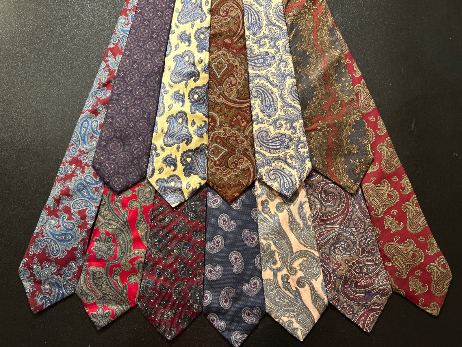 Vintage EUC Lot Of 12 Ties All Paisley Tie Lot Silk All USA UK Madder Style Vintage EUC Lot Of 12 Ties All Paisley Tie Lot Silk All USA UK Madder Style