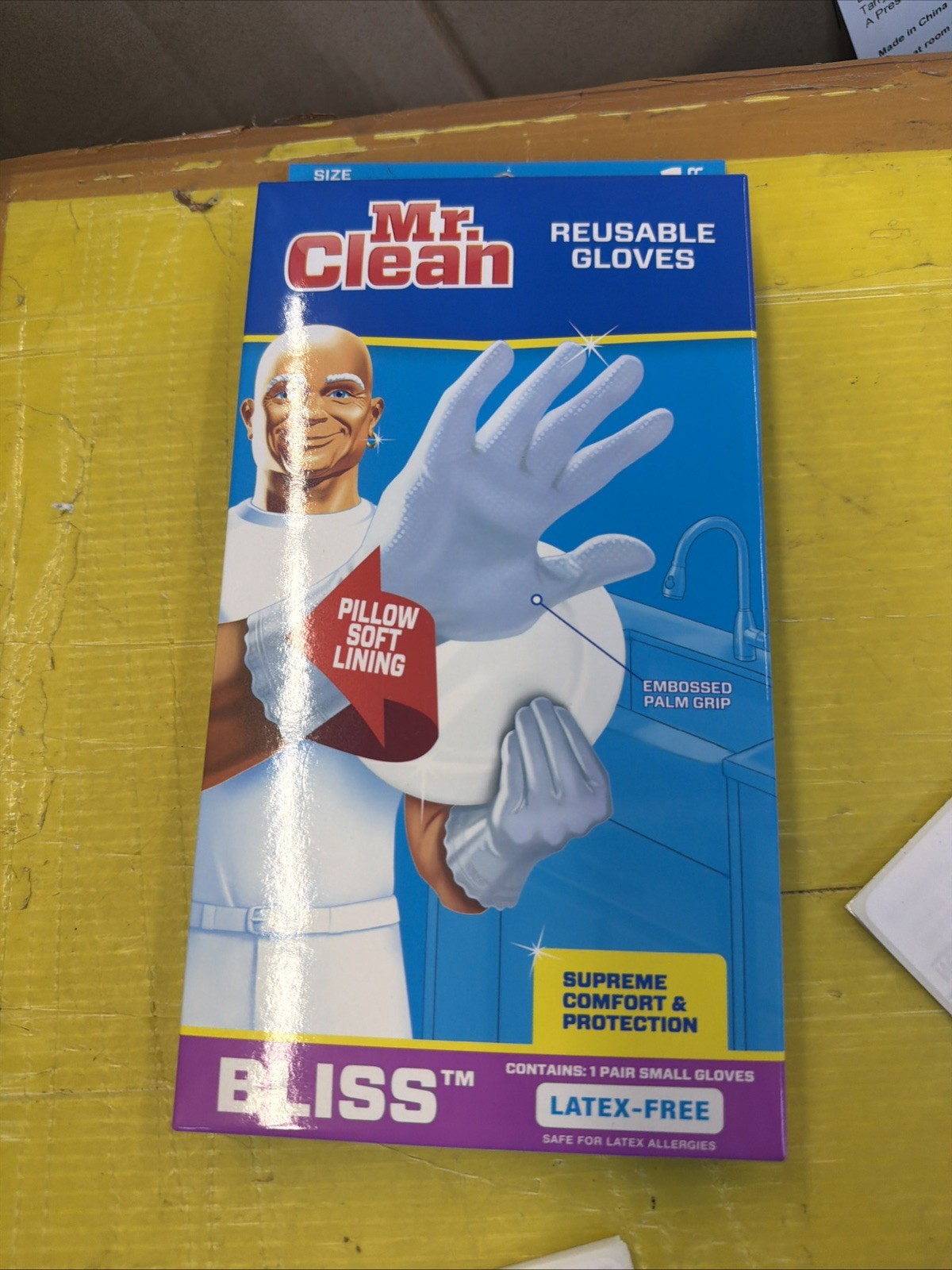 5 Pair - Mr Clean BLISS Reusable Gloves SMALL Soft Lining Latex-Free 5 Pair - Mr Clean BLISS Reusable Gloves SMALL Soft Lining Latex-Free
