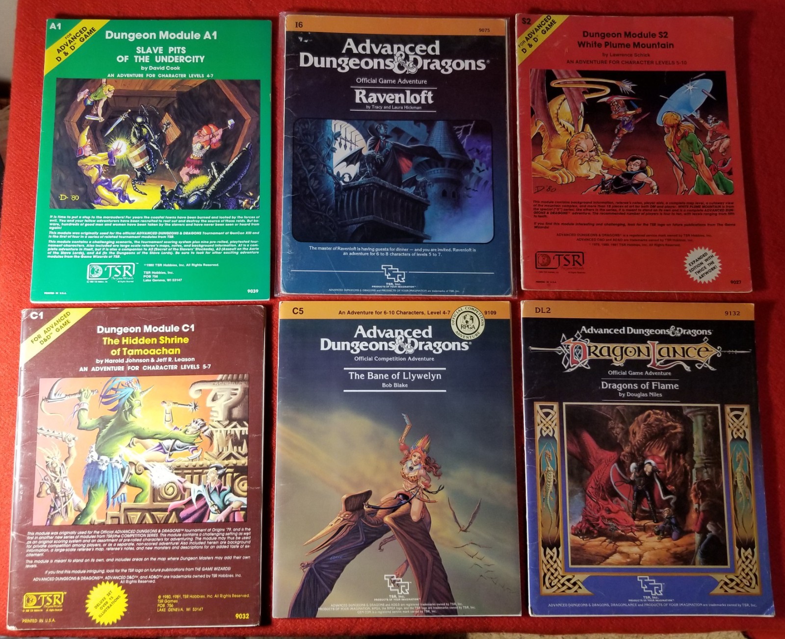 1980s AD&D 1st Edition Dungeons & Dragons Module Lot, Original, Complete & Maps