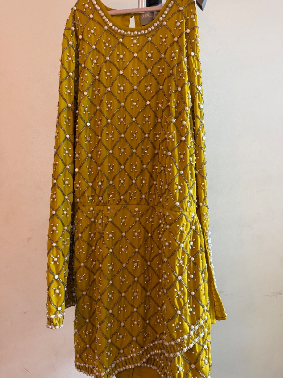 asos design embellish cut out dress