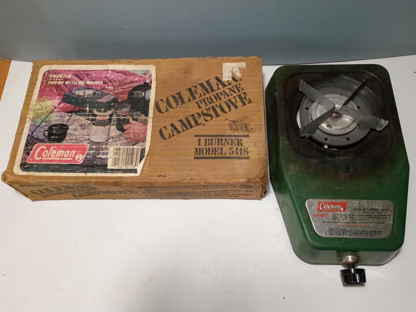 Vtg. 1984 Coleman Single Burner Propane Camp Stove 5418B700 Nice Vtg. 1984 Coleman Single Burner Propane Camp Stove 5418B700 Nice