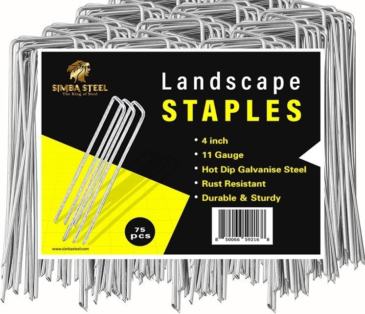 Landscape Staples 6 Inch Galvanized 250 PCS 11 Gauge Garden Stakes Sod Pins
