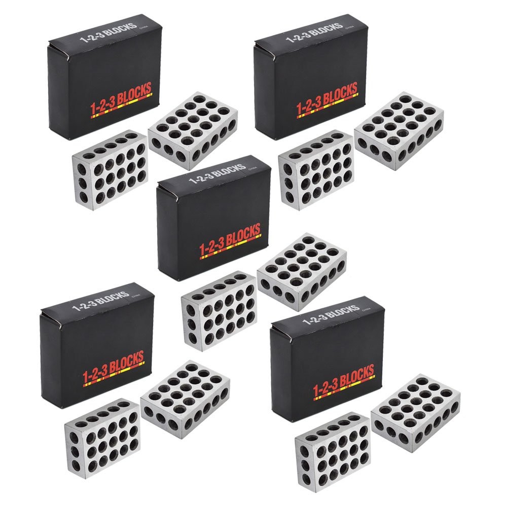 5 MATCHED PAIRS ULTRA PRECISION 1-2-3 BLOCKS 23 HOLES .0002