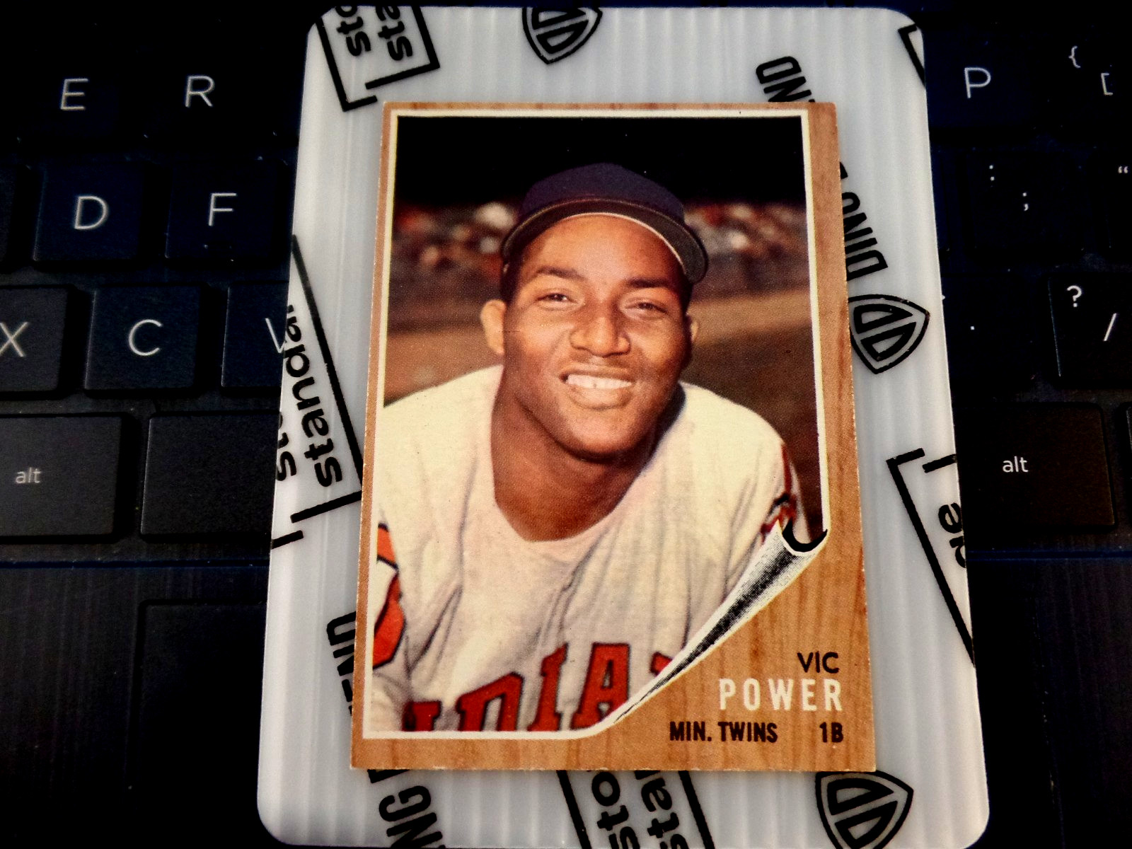 1962 Topps Baseball #445 Vic Power Twins Hi-Gloss Bold Color Just OC NM/NMMT 1962 Topps Baseball #445 Vic Power Twins Hi-Gloss Bold Color Just OC NM/NMMT