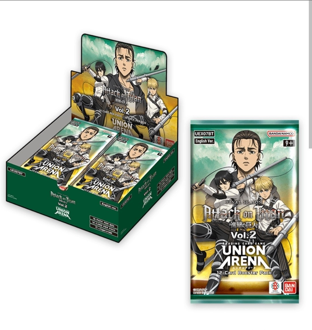 UNION ARENA: Attack on Titan Vol. 2 Booster Box - UEX07BT English | SHIPS 9/18 UNION ARENA: Attack on Titan Vol. 2 Booster Box - UEX07BT English | SHIPS 9/18
