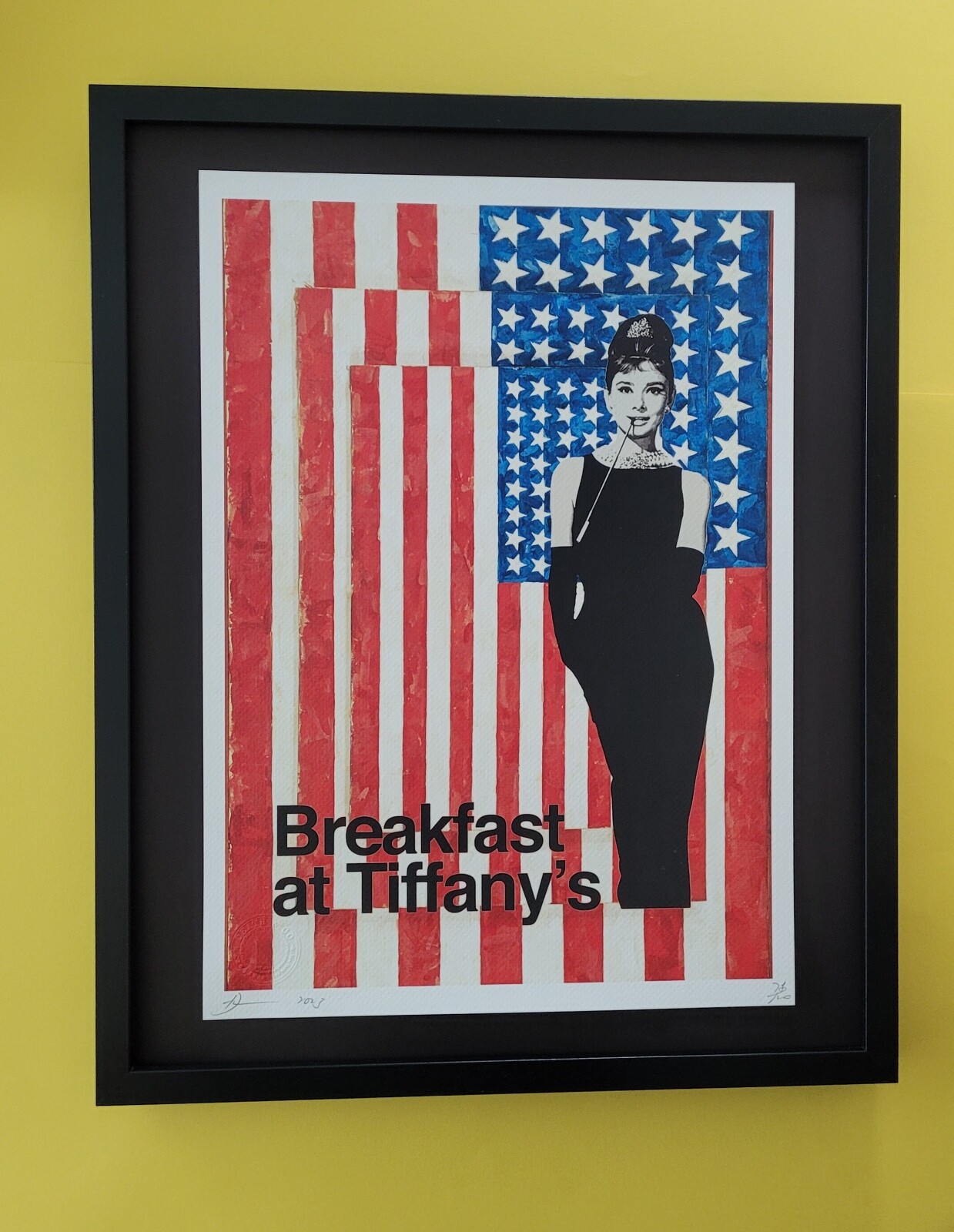 Death NYC Large Framed 16x20in Pop Art Graffiti COA Breakfast at Tiffany\'s #5