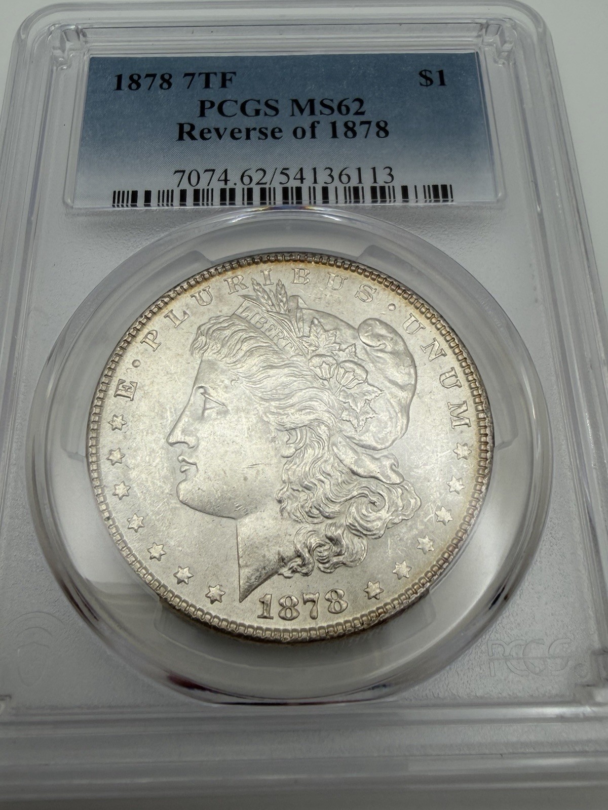 1878 7TF Morgan Silver Dollar $1 PCGS MS62 Reverse of 1878 Rev 78