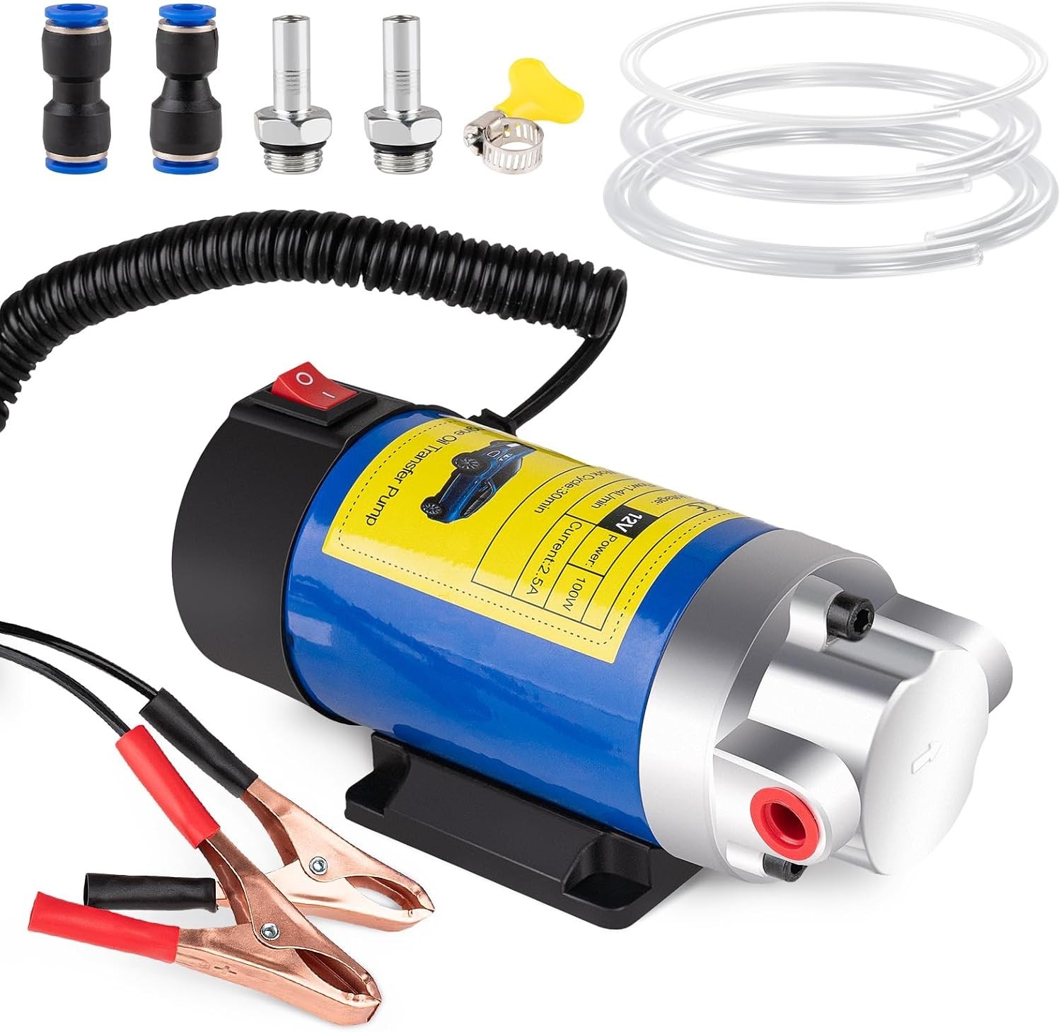 12V 100W Oil Extractor Pump, Electric Fluid Transfer Pump for Engine Oil Chan...