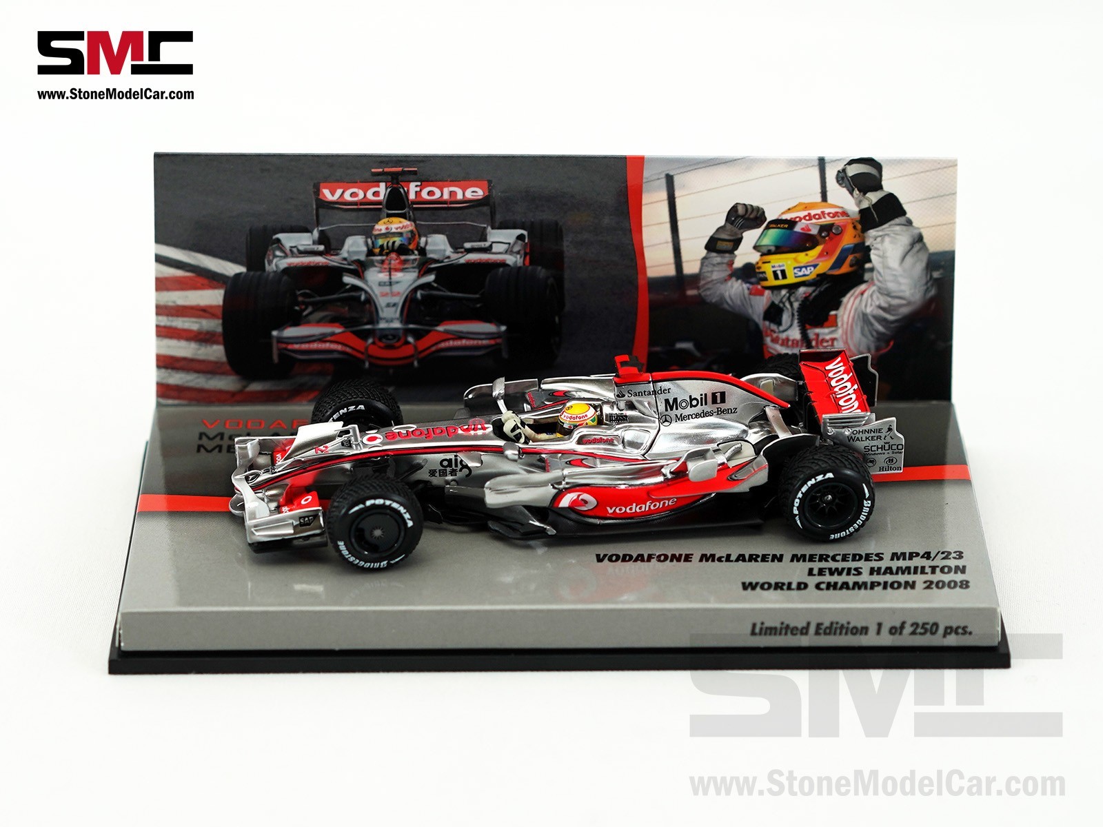 McLaren F1 MP4-23 #22 Lewis Hamilton Brazil 2008 World Champion 1:43 MINICHAMPS