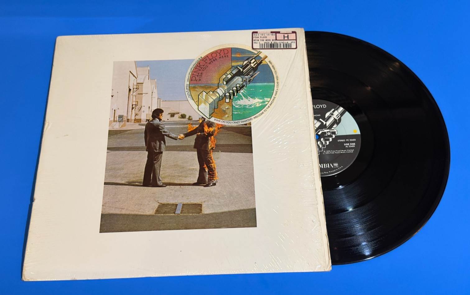 Pink Floyd Wish You Were Here Vinyl LP 80s Carrolton Barcode shrink hype sticker