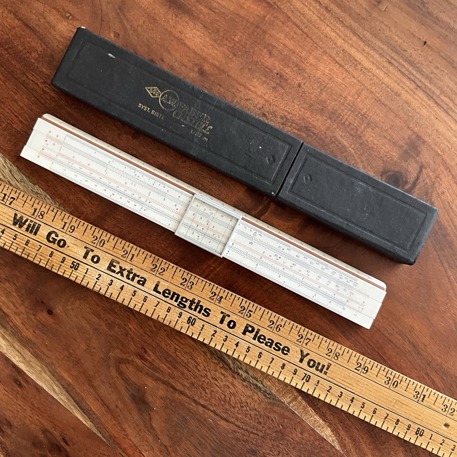 Antique A.W. FABER Slide Rule (Ruler) Made in Germany with Case 1/87M Antique A.W. FABER Slide Rule (Ruler) Made in Germany with Case 1/87M