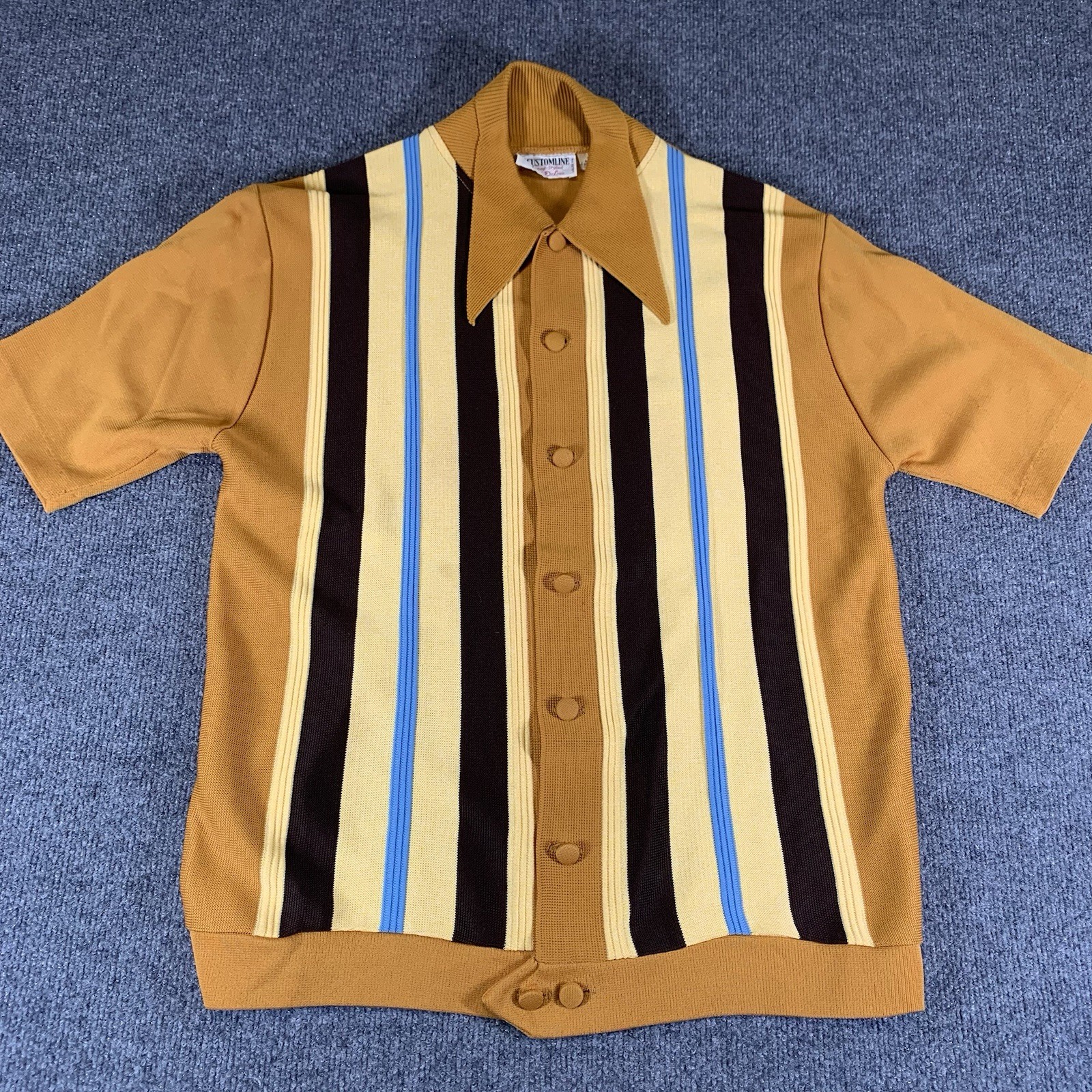 Gaucho Shirt Cardigan Vintage Men\'s L 1950s 1960s Customline Deluxe. Rockabilly