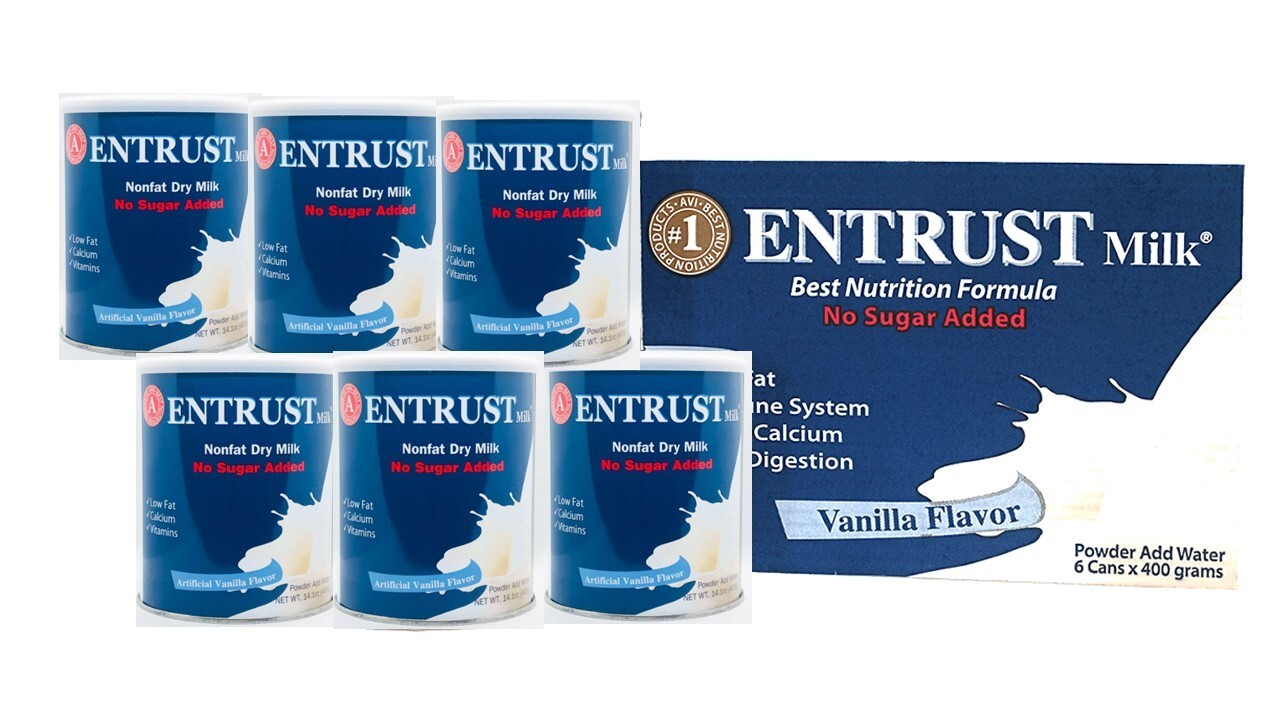 6 Packs - Entrust Milk Nutrition Formula No Sugar Added Powder - Sữa Bột Entrust