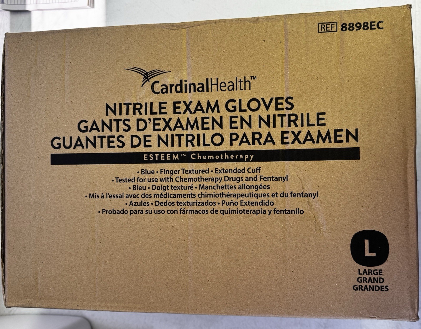Cardinal Health Large Blue .4ml Nitrile Gloves 1000ct Case 10 Boxes Of 100 Cardinal Health Large Blue .4ml Nitrile Gloves 1000ct Case 10 Boxes Of 100