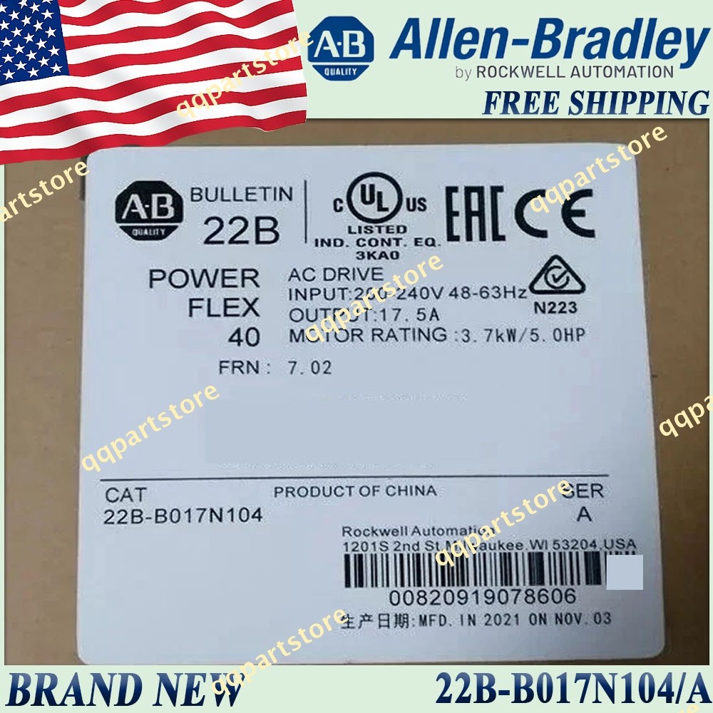 22B-B017N104 New AB Inverter 3.7KW Three-Phase 220V US Same-Day Ship