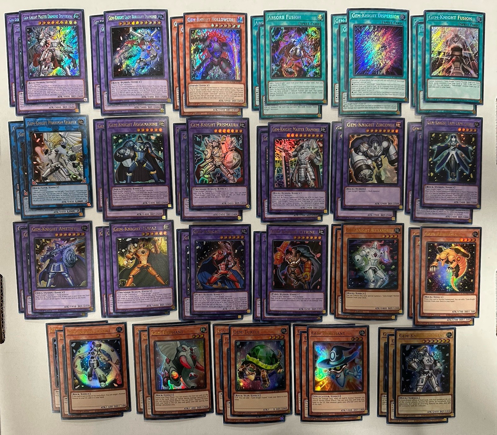Yugioh 69x Gem-Knight Phantom Quartz Crystal Master Diamond Lazuli Citrine Deck