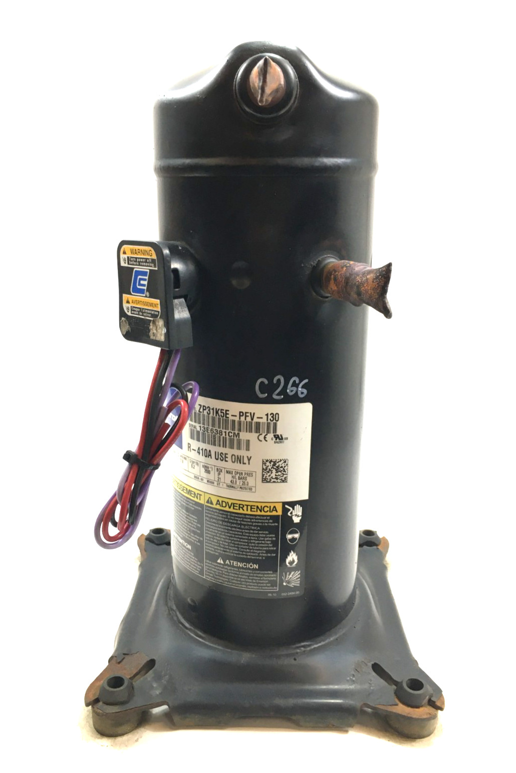 Copeland 2.5 Ton Scroll Compressor ZP31K5E-PFV-130 R410A 208/230V 1 PH used C266