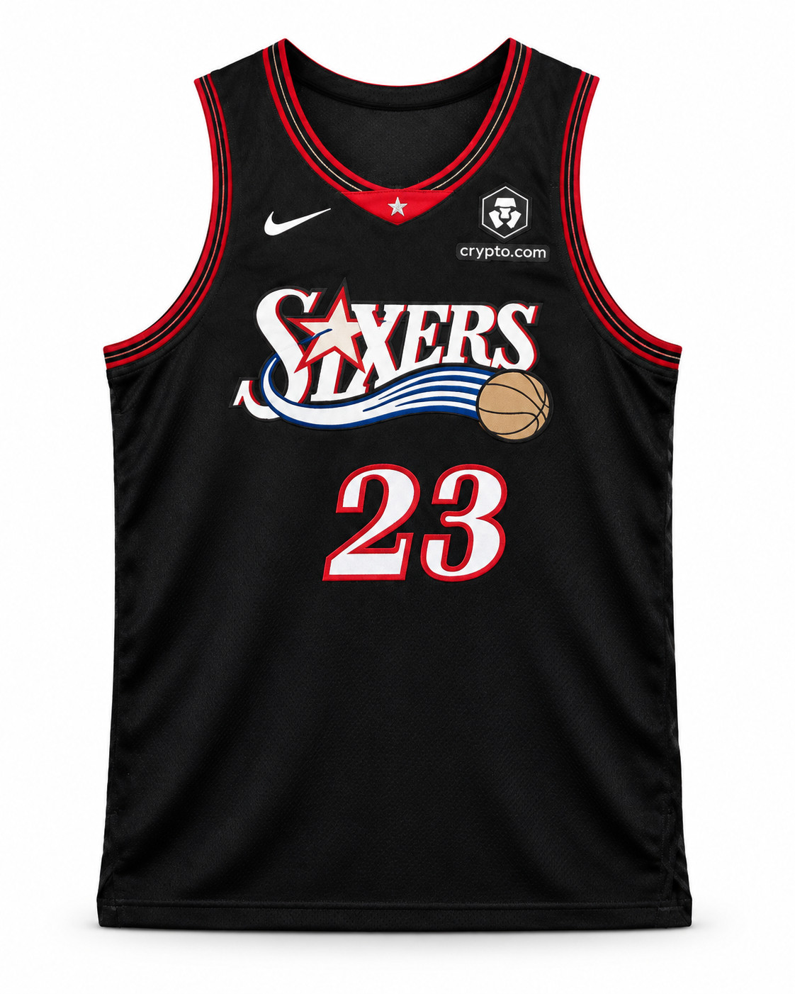 Philadelphia 76ers #23 James Fan Version Basketball Jersey Black Men