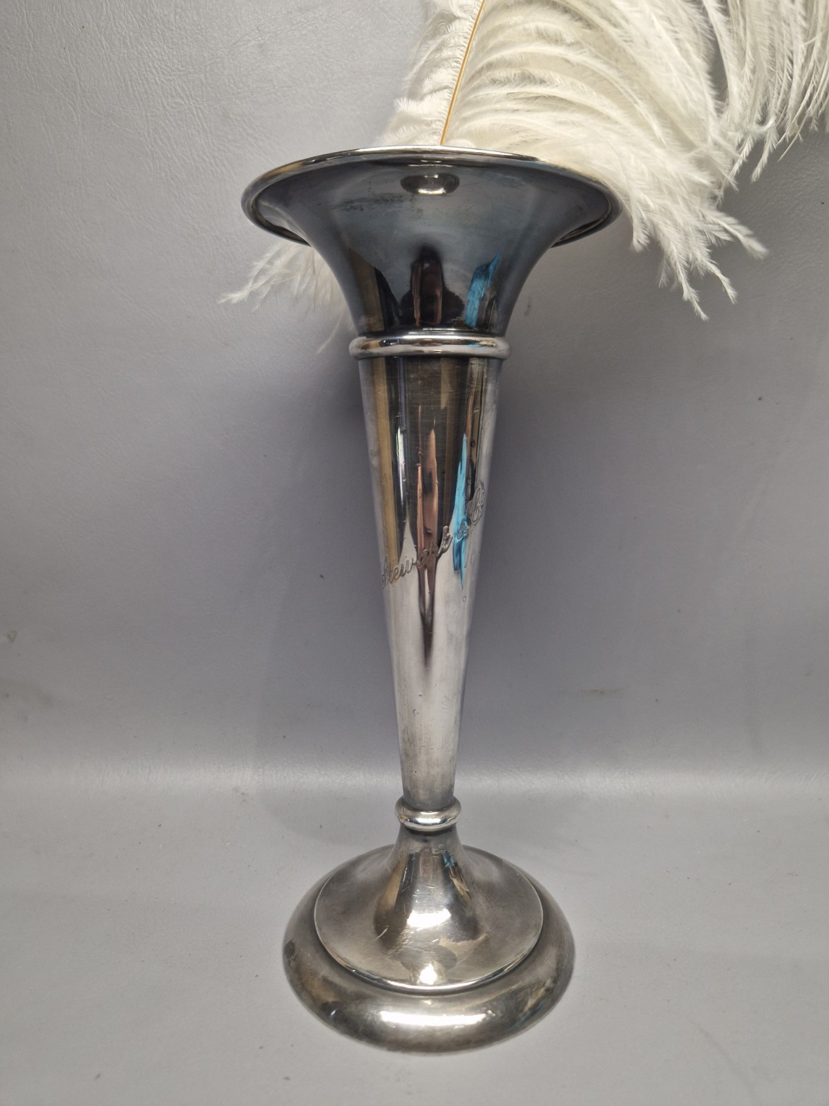 mappin webb stewart and co silver plate vase weighted heavy stamped