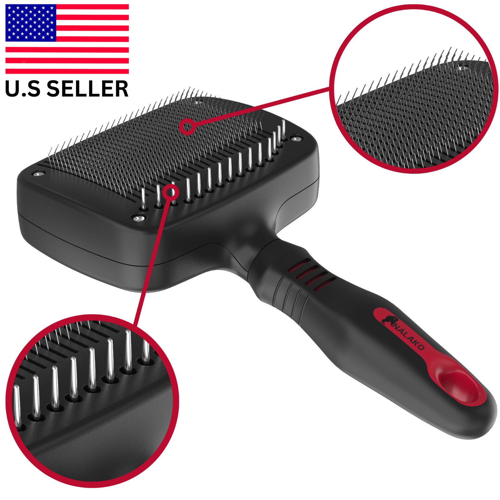 TWO in ONE, Self Cleaning Slicker Brush for Medium, Long Haired Dog, Husky TWO in ONE, Self Cleaning Slicker Brush for Medium, Long Haired Dog, Husky