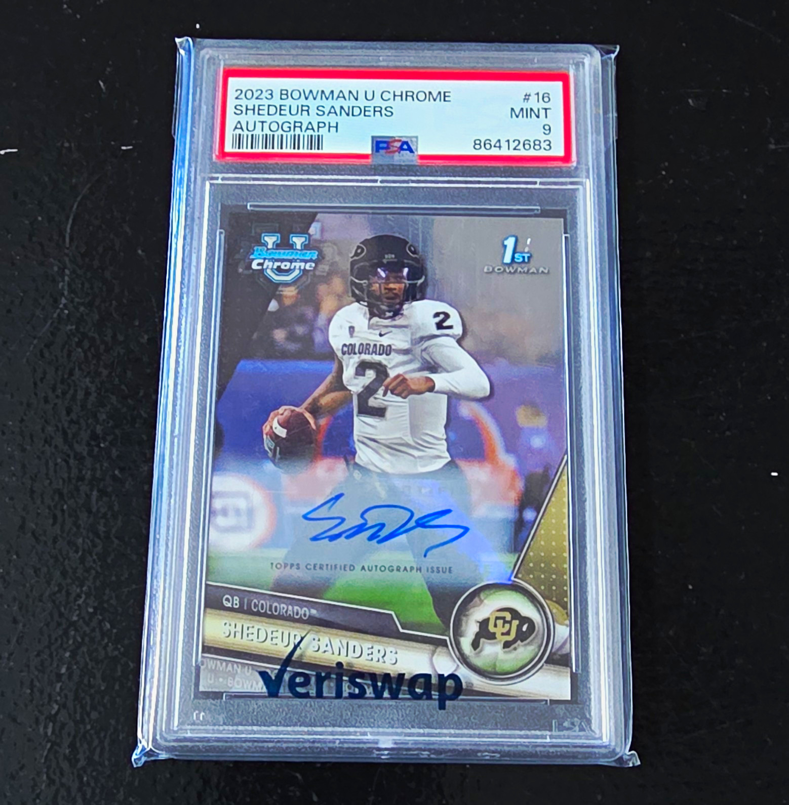 Bowman 2023 Bowman U Chrome Shedeur Sanders 1st Bowman Auto #16 PSA 9 Bowman 2023 Bowman U Chrome Shedeur Sanders 1st Bowman Auto #16 PSA 9