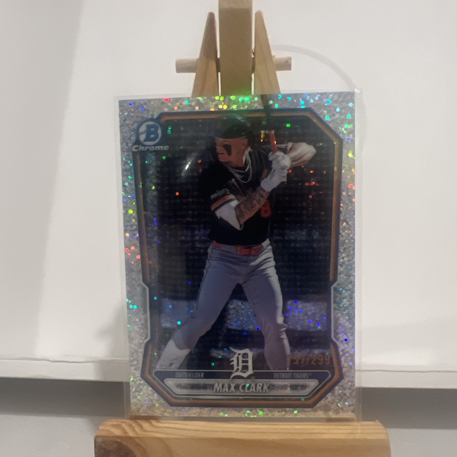 2026 Bowman Chrome Max Clark Chrome Prospects Speckle Refractor /299 Tigers