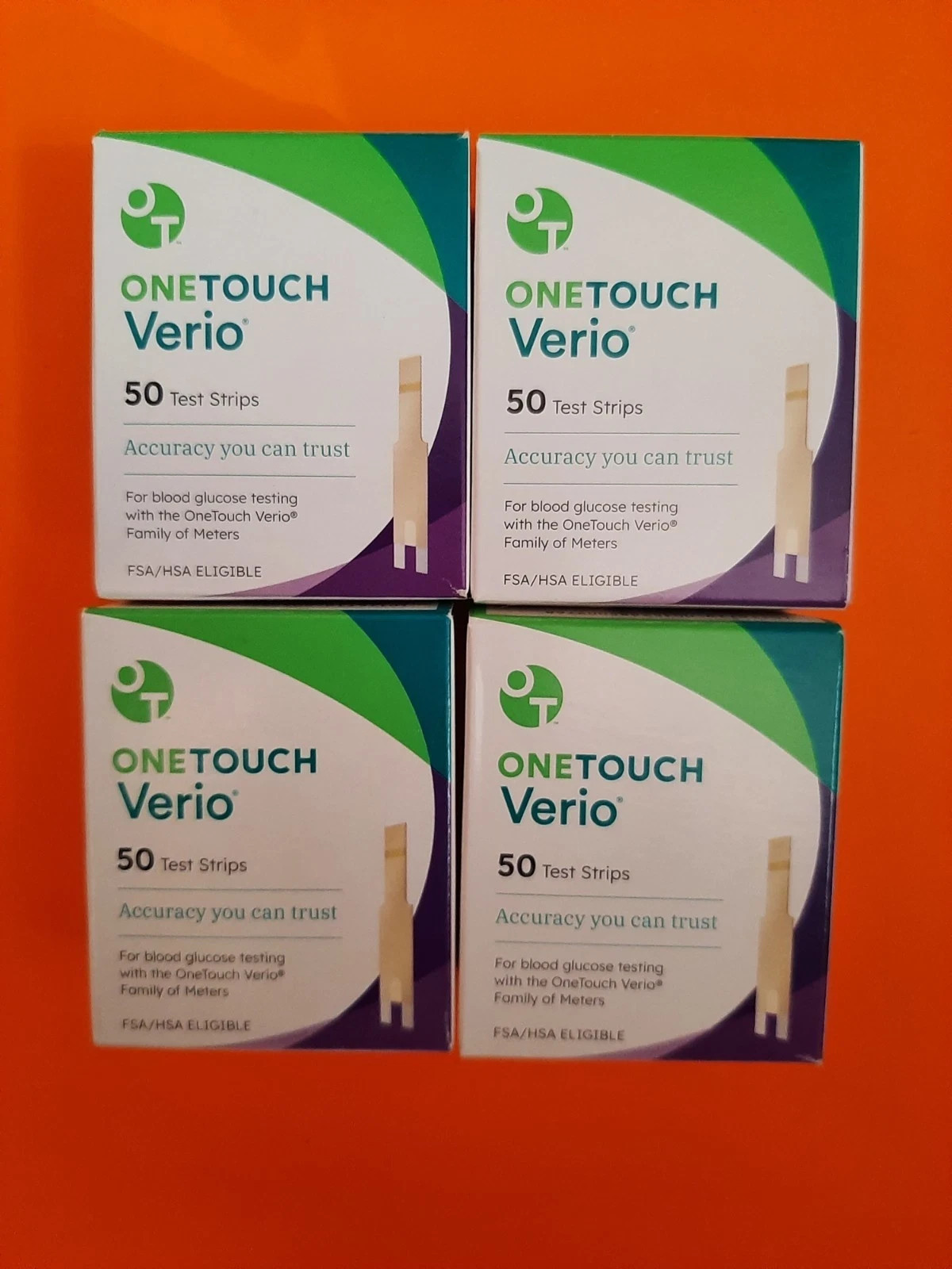 200 count (50x4) One Touch Verio Blood Glucose Test Strips  Exp 10/26+FREE SHIP