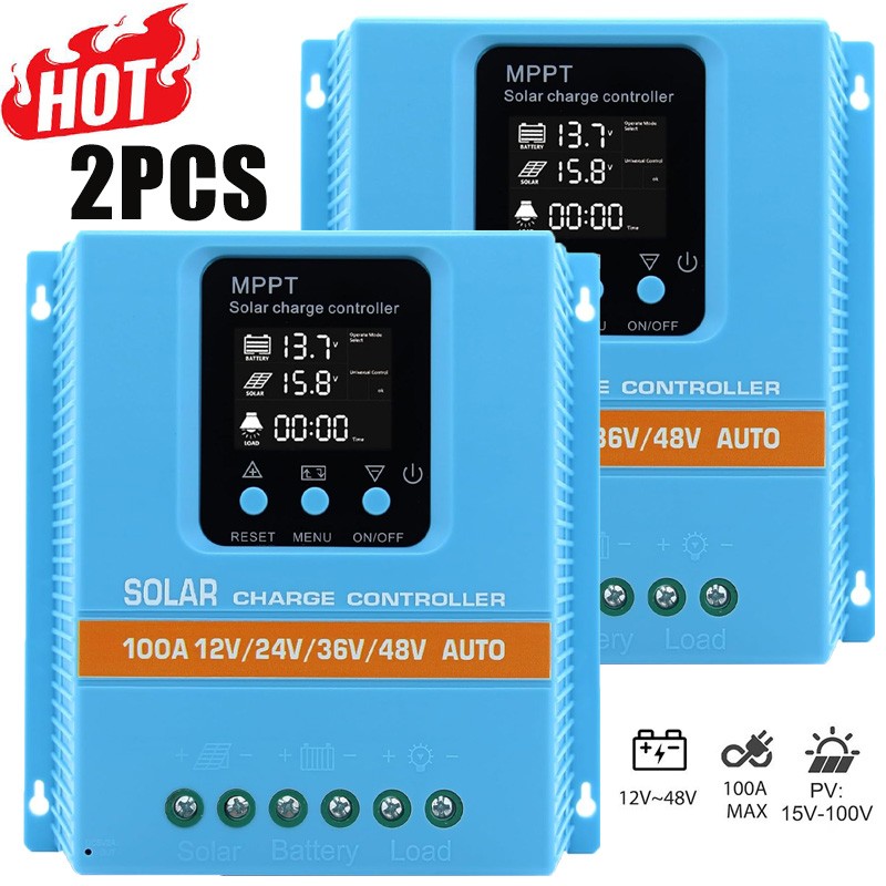 2 X 4800W 100A MPPT Solar Charge Controller 12V/24V/36V/48V Battery PV Regulator