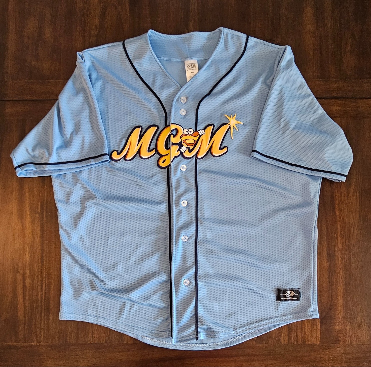 OT Sports Montgomery Biscuits jersey w/ Tampa Bay Rays accents, Size XXL 