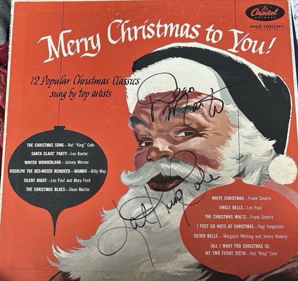 Merry Christmas Album Signed By Nat King Cole & Dean Martin With COA Merry Christmas Album Signed By Nat King Cole & Dean Martin With COA