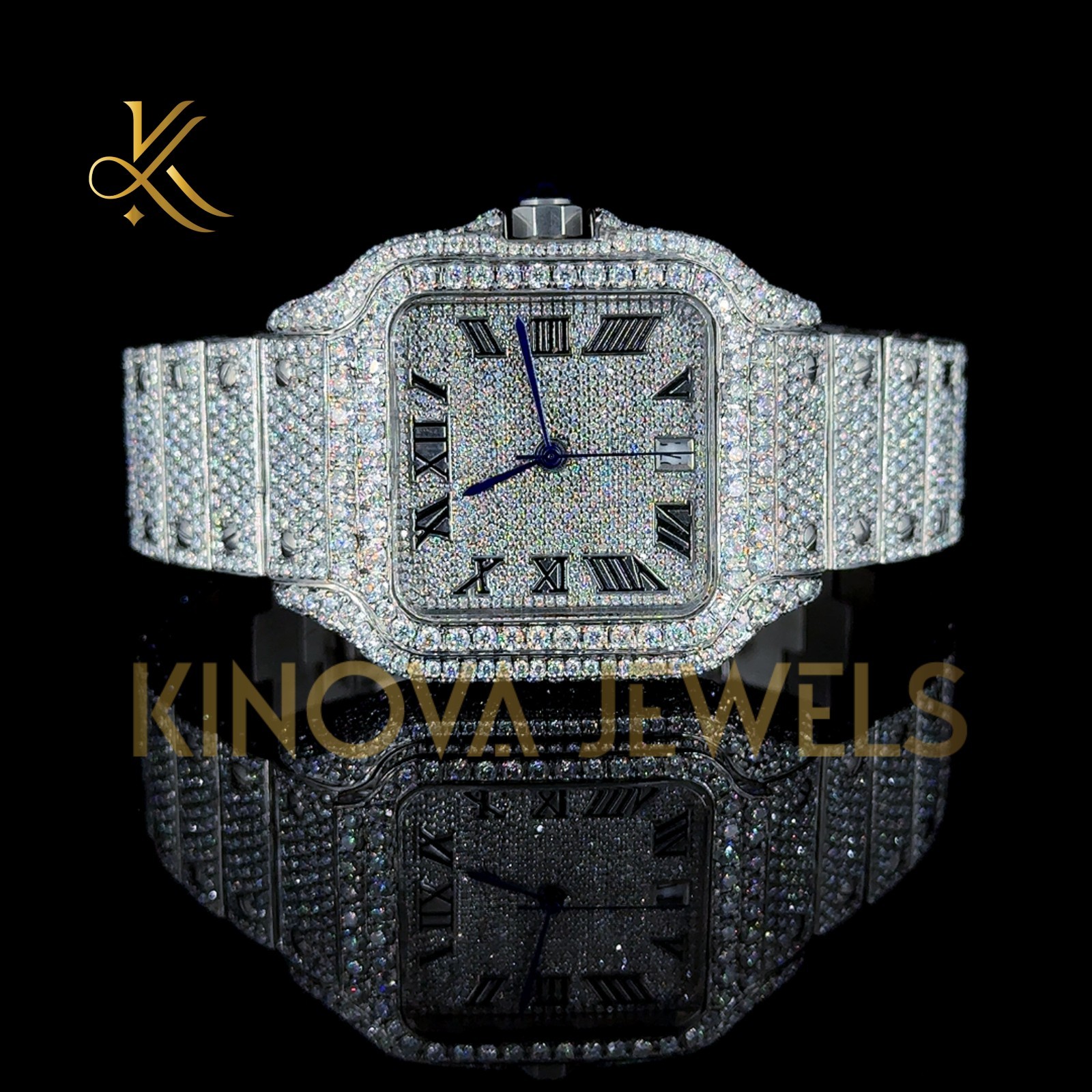 Men’s VVS1 Moissanite Diamond Watch Fully Iced Luxury Bling Men’s VVS1 Moissanite Diamond Watch Fully Iced Luxury Bling