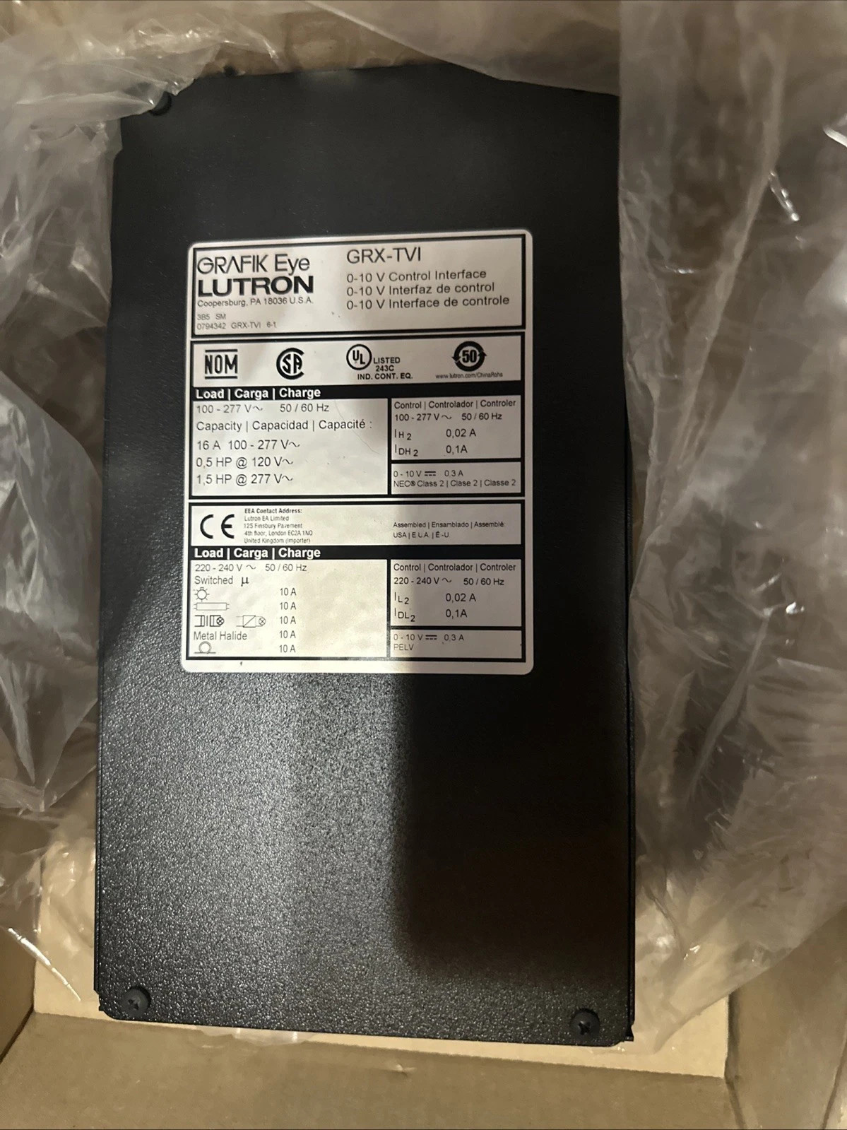 Lutron GRX-TVI GRAFIK Eye 0-10V Control Interface Module Lutron GRX-TVI GRAFIK Eye 0-10V Control Interface Module