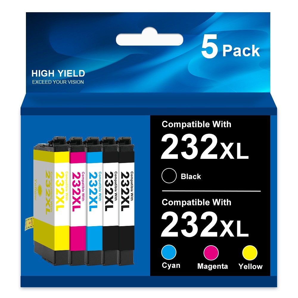 5PK 232XL Ink for Epson 232 Ink Cartridge WF-2930 WF-2950 XP-4200 XP-4205 T232XL