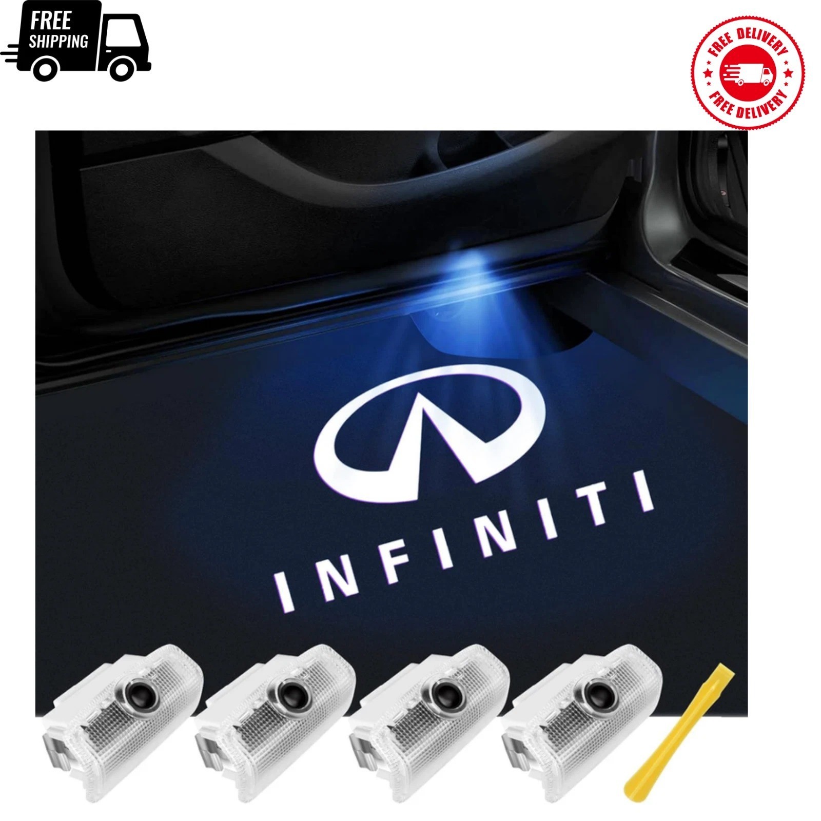 Infiniti LED Door Logo Lights No Fade Welcome Puddle Q50 Q60 Q70 QX50 QX80