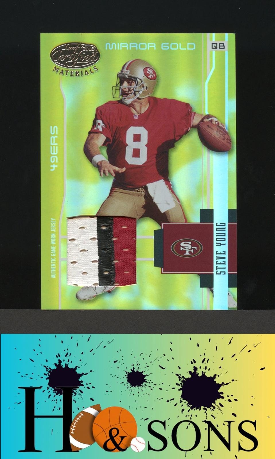 2003 Leaf Certified Materials #144 Steve Young Mirror Gold #/25