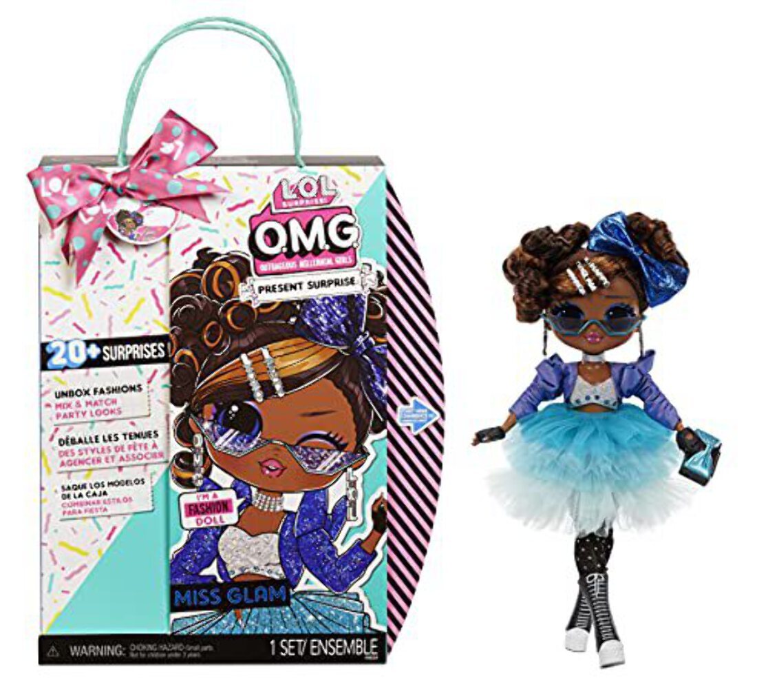 LOL Surprise OMG Present Surprise Fashion Doll Miss Glam with 20 Surprises, Birt