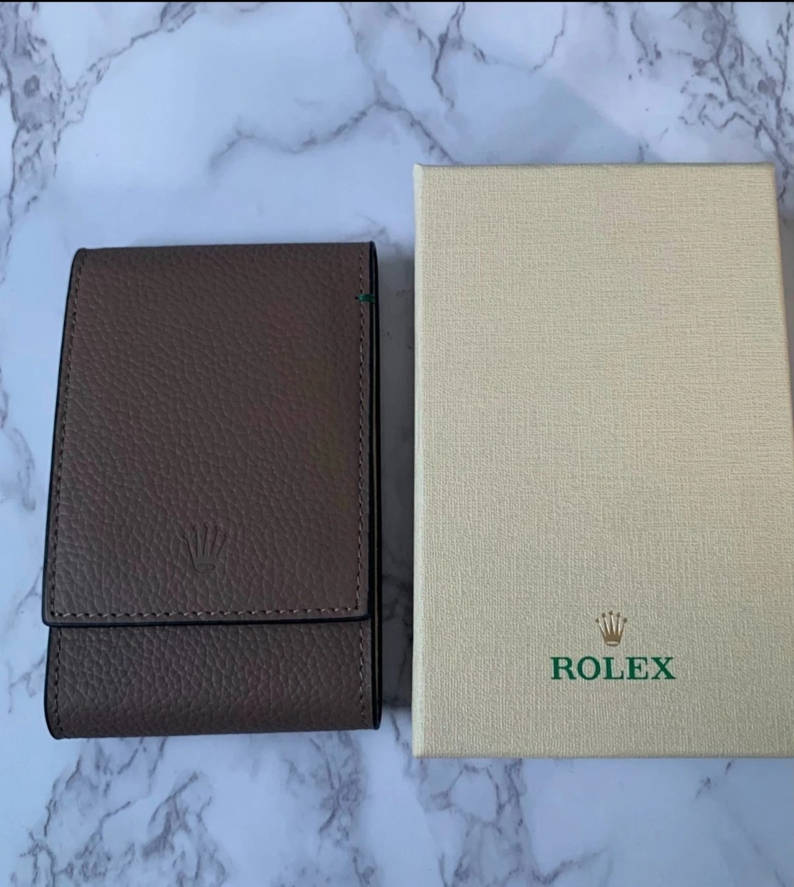 Genuine Rolex Brown Travel Pouch Case with original box Rare VIP AD Gift 🎁