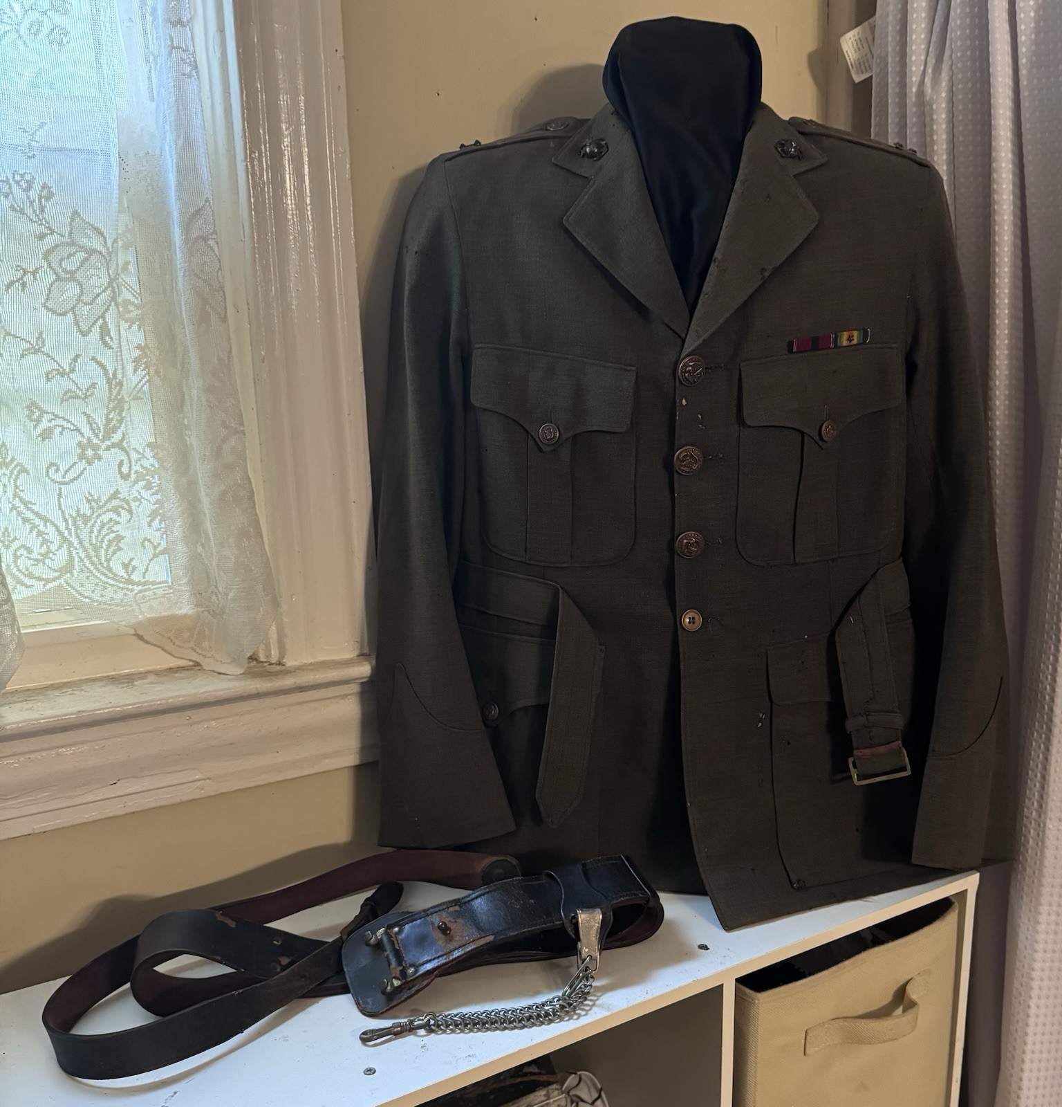 Post WWI USMC P1927 Officer’s Service Coat  Marine Barracks Naval Station Cavite
